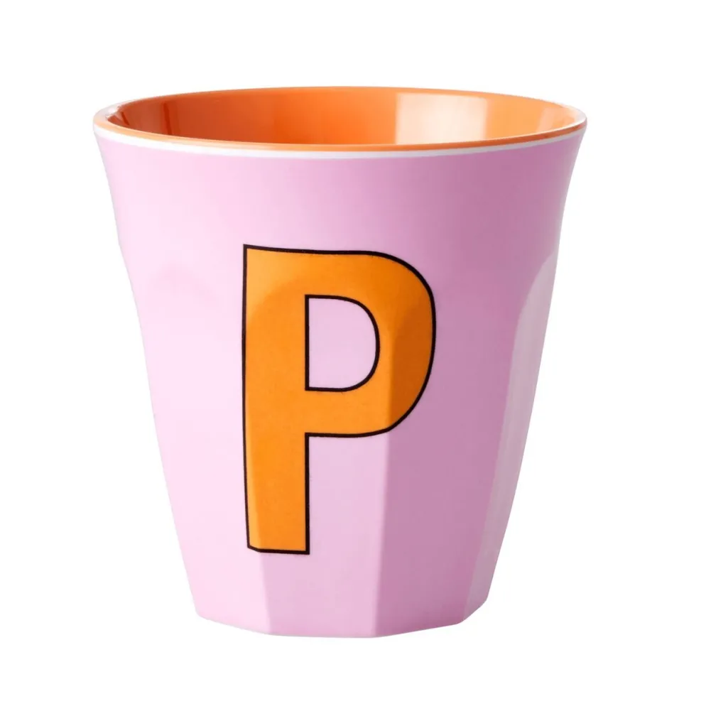 RICE Melamin Becher Buchstaben