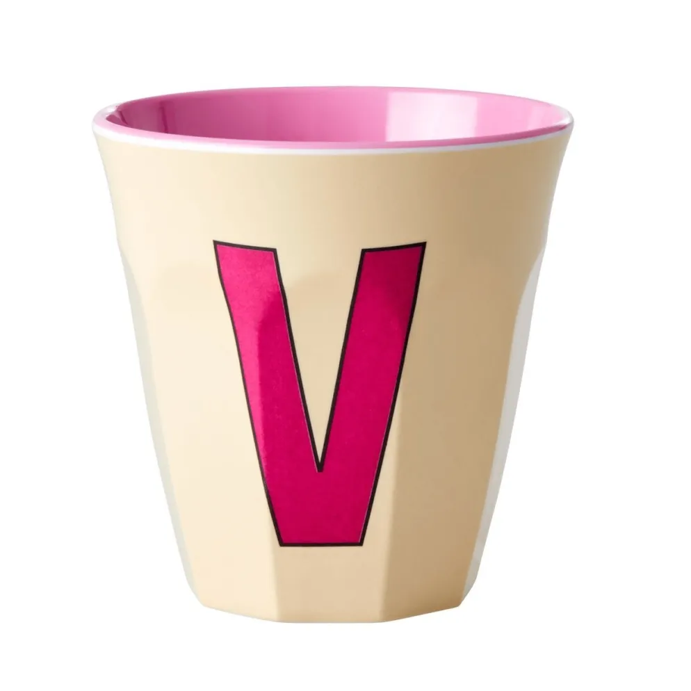 RICE Melamin Becher Buchstaben