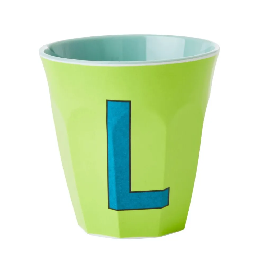 RICE Melamin Becher Buchstaben