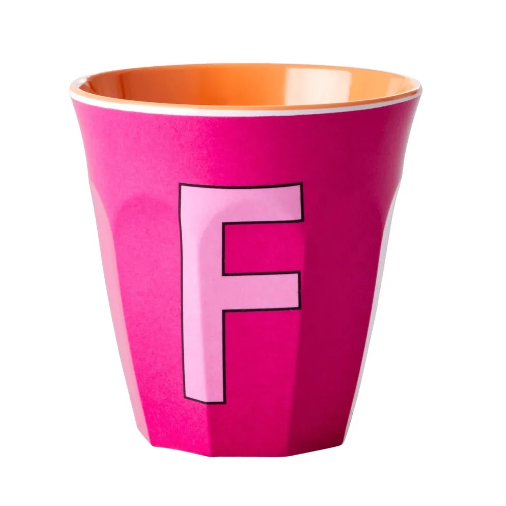 RICE Melamin Becher Buchstaben