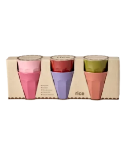RICE Melaminbecher 6er-Set Small – Solid Colors