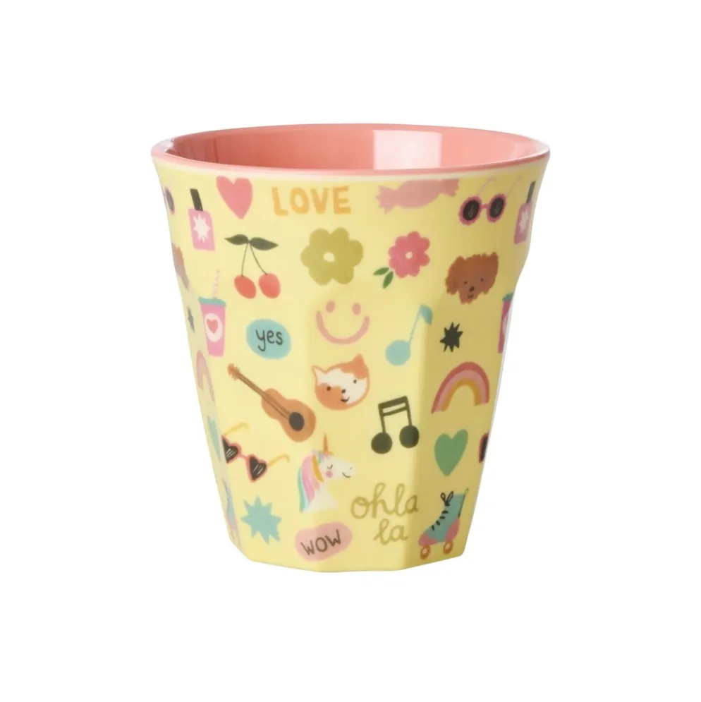 RICE Melamin Becher Medium für Kinder Unicorn Love