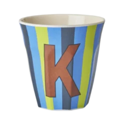 RICE Melamin Buchstabenbecher gestreift