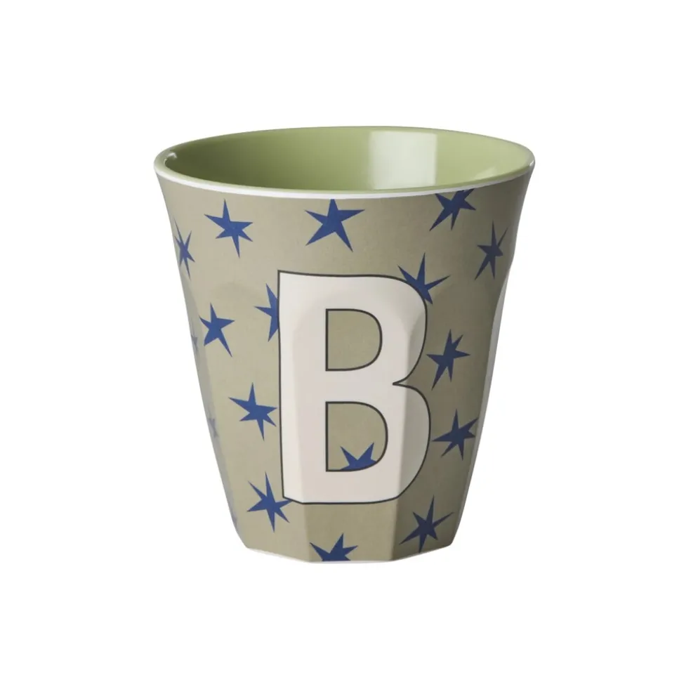 RICE Melamin Buchstabenbecher Stars