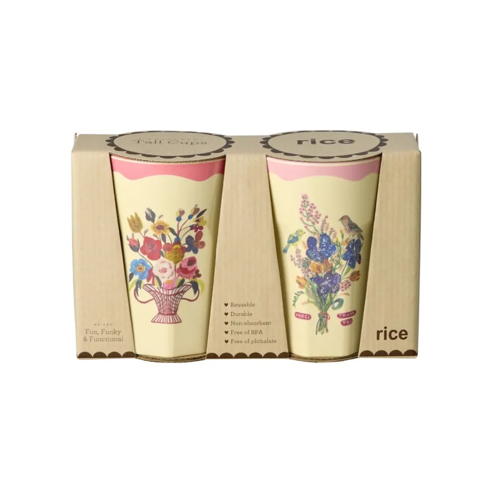 RICE Melamin Hohe Becher Nathalie Lété 2er Pack