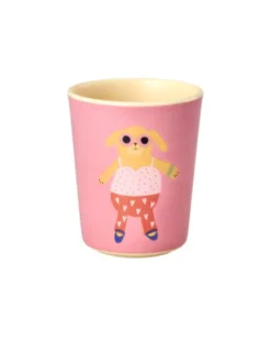 RICE Melamin Kinderbecher mit Tiermotiv Melamin Matt