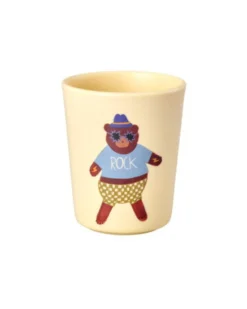 RICE Melamin Kinderbecher mit Tiermotiv Melamin Matt