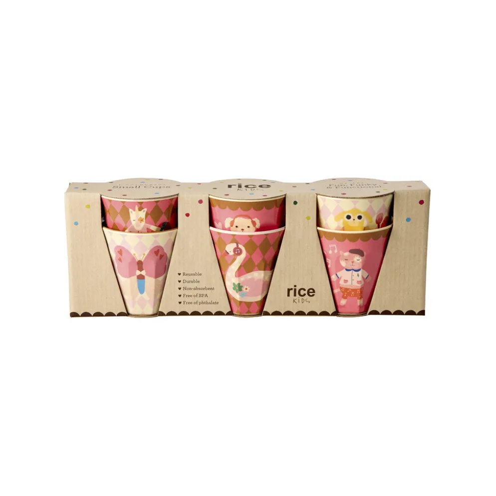 RICE Melamin Kinderbecher Music Band Small 6er-Pack