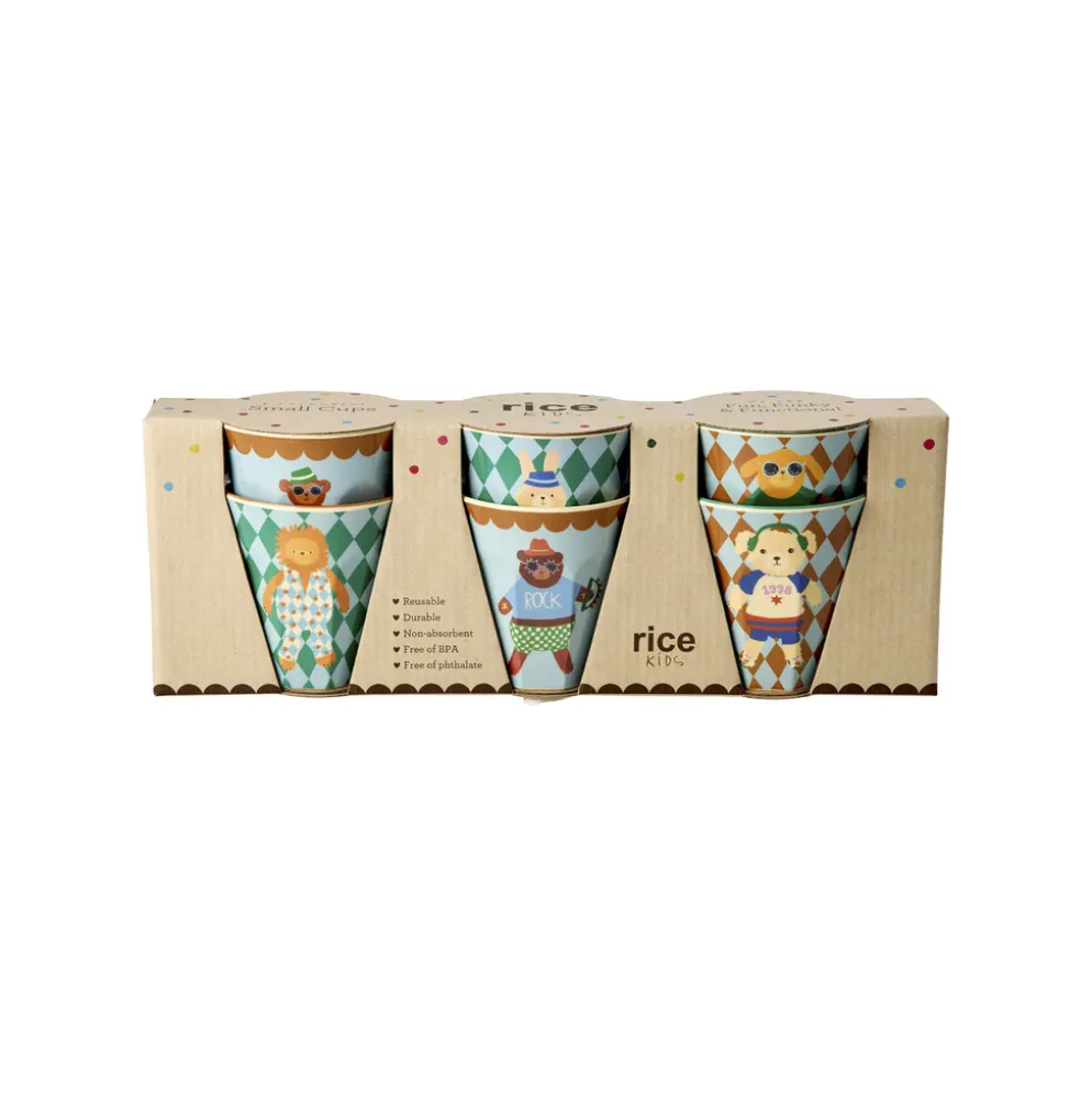 RICE Melamin Kinderbecher Music Band Small 6er-Pack