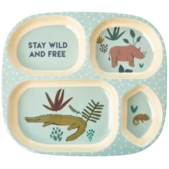 RICE Melamin Kinder Plate Jungle Animals
