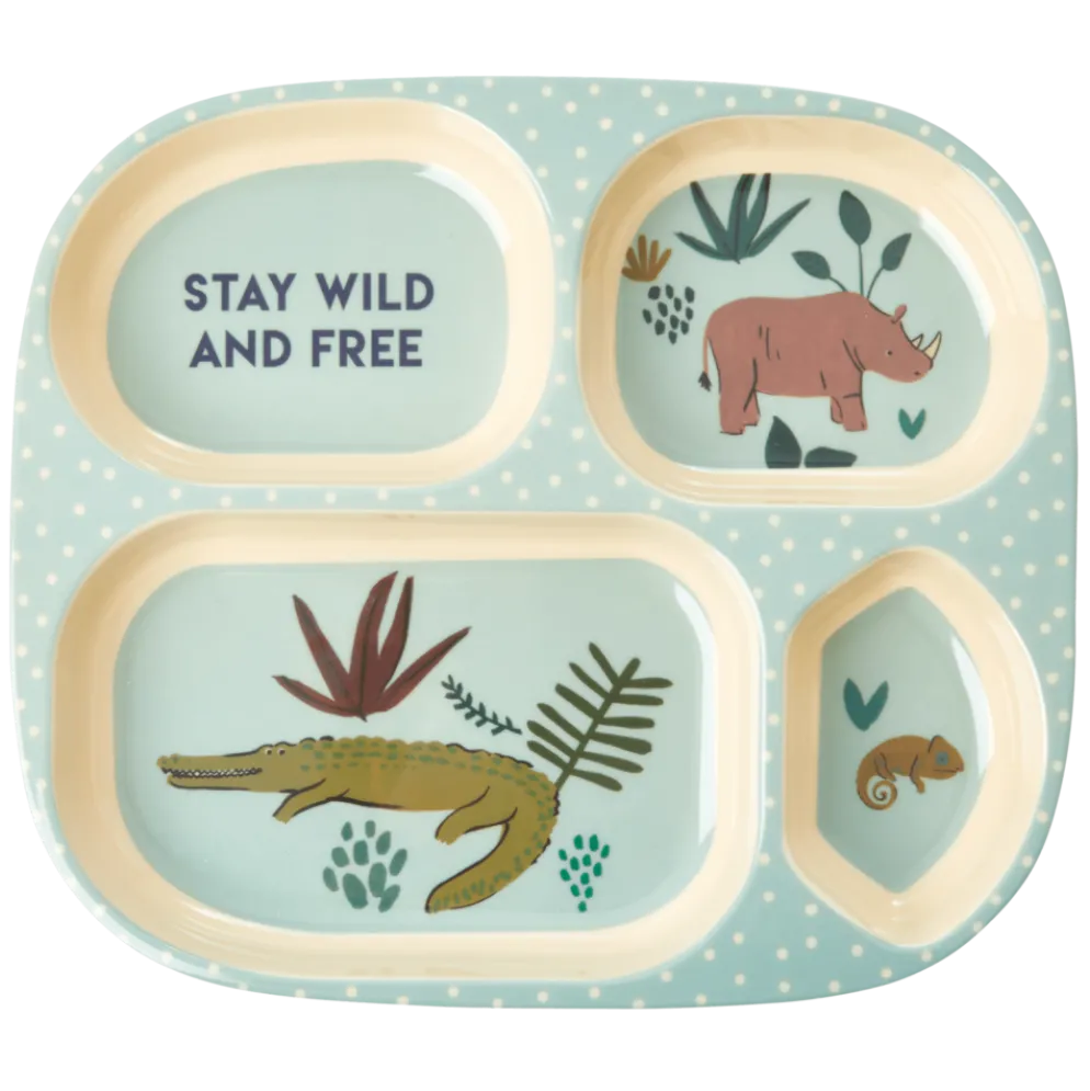 RICE Melamin Kinder Plate Jungle Animals