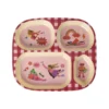 RICE Melamin Kinderteller mit 4er Einteilung Hero