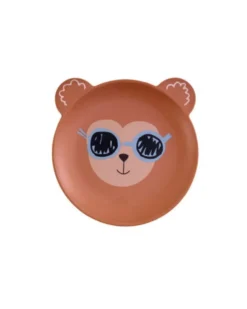 RICE Melamin Kinderteller mit Tiermotiv Matt
