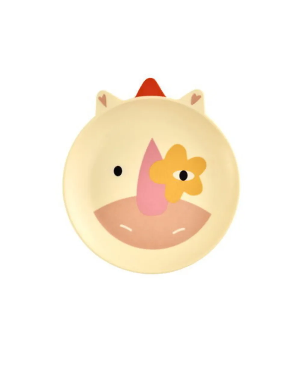 RICE Melamin Kinderteller mit Tiermotiv Matt