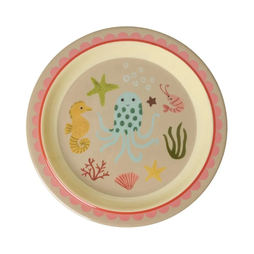 RICE Melamin Kinderteller Ocean Print