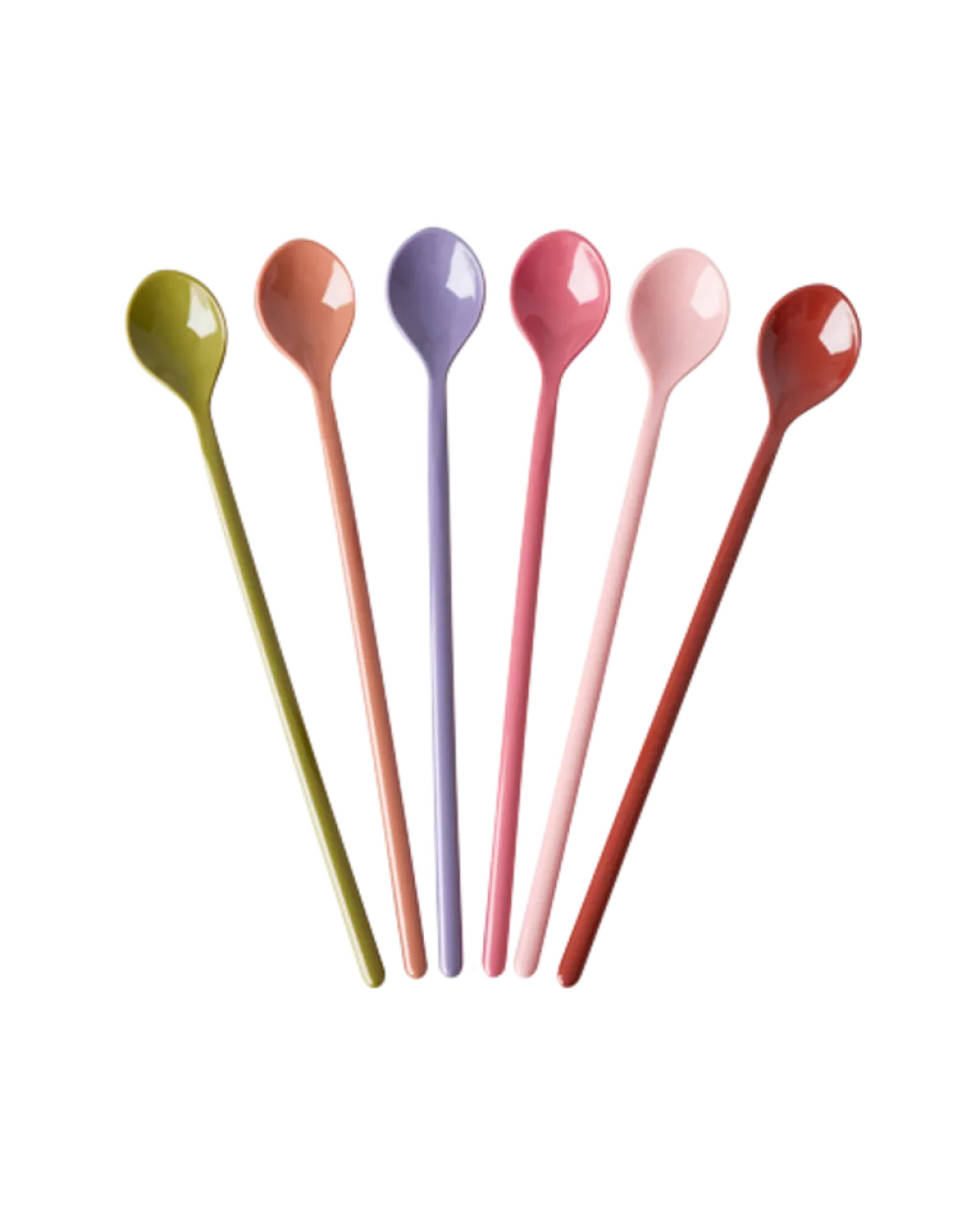 RICE Melamin Latte Löffel 6er-Set - Solid Colors