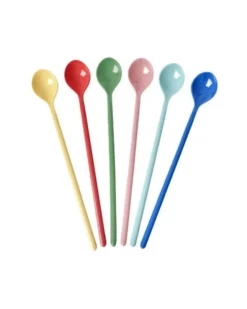 RICE Melamin Latte Löffel Set – Bunt (6er-Set)