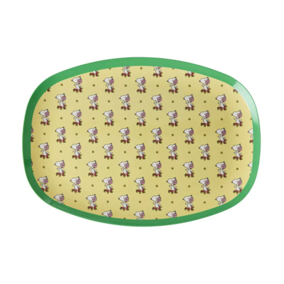 RICE Melamin Rechteckiger Kinderteller mit Snoopy