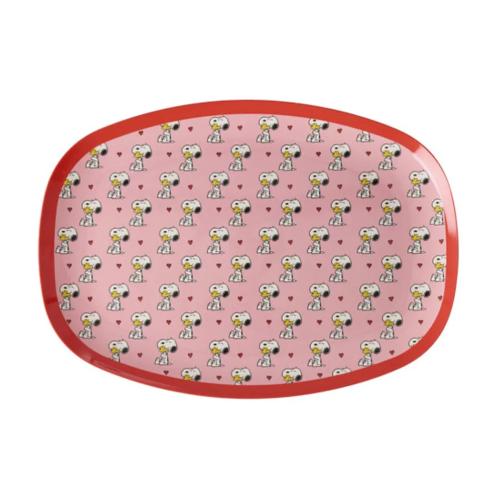 RICE Melamin Rechteckiger Kinderteller mit Snoopy
