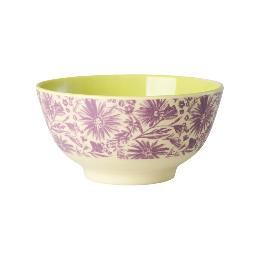 RICE Melamin Schüssel Flower Press - Medium