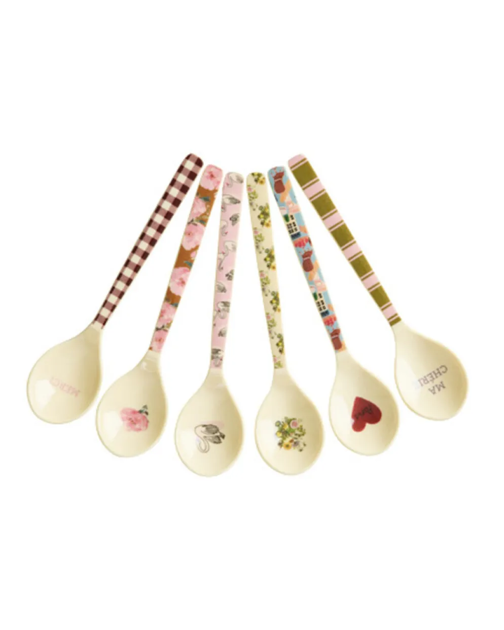 RICE Melamin Teelöffel Bon Vivant – 6er Set Bunt