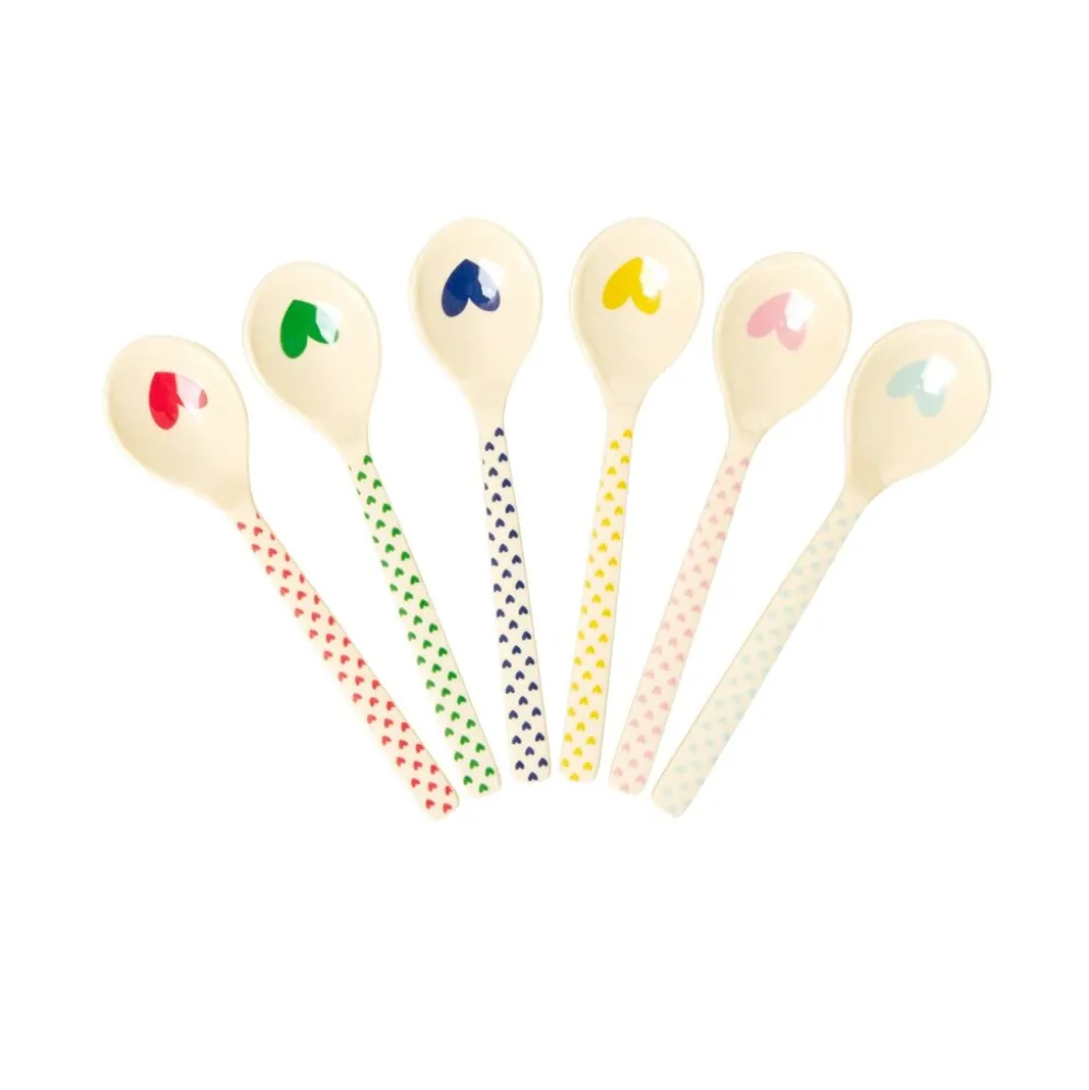 RICE Melamin Teelöffel-Set Favorite Hearts – 6er-Set