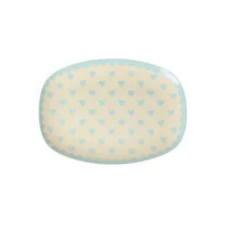 RICE Melamin Teller rechteckig Hearts Print