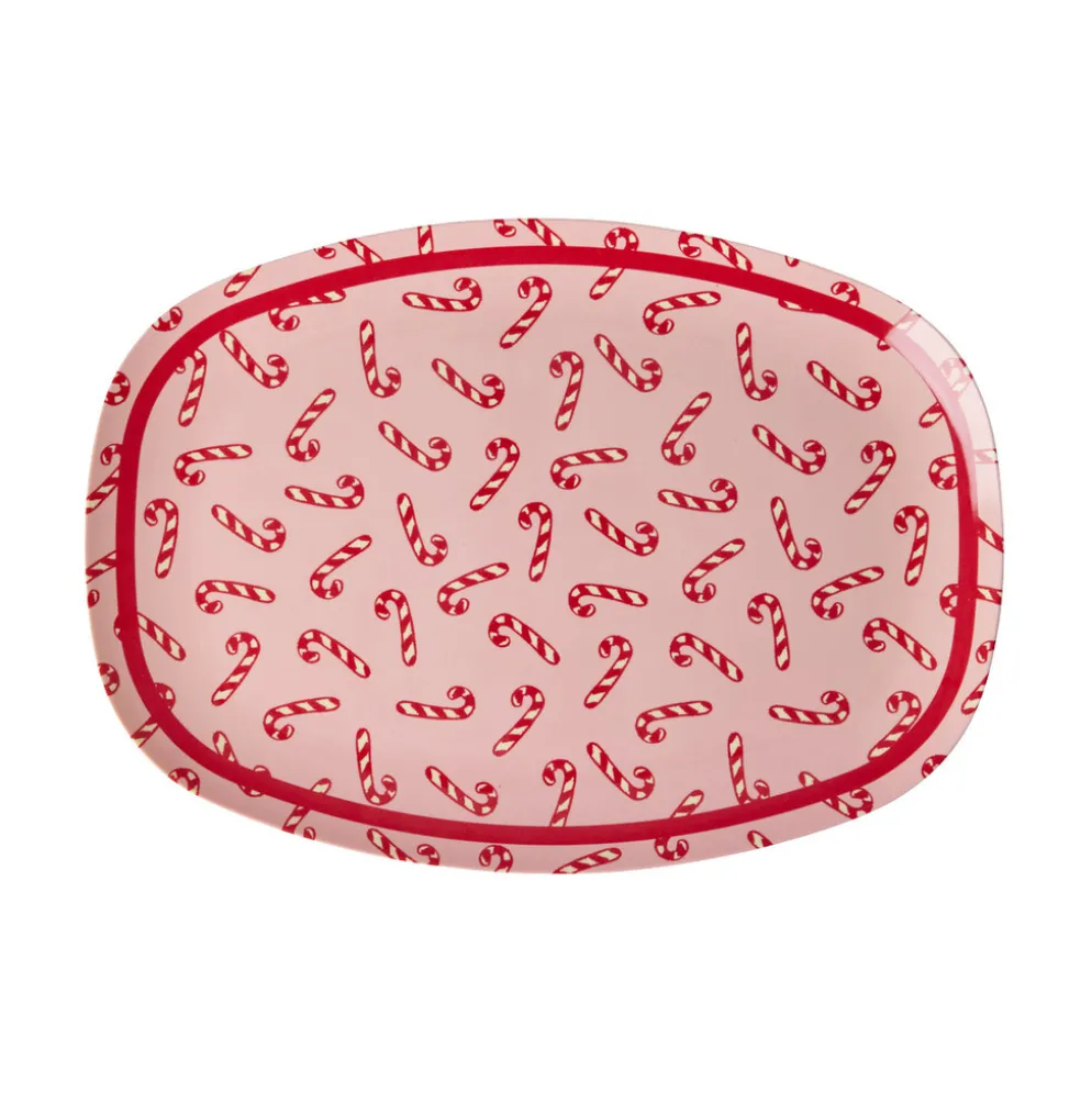 RICE Melamin Teller, Servierplatte Candy Cane