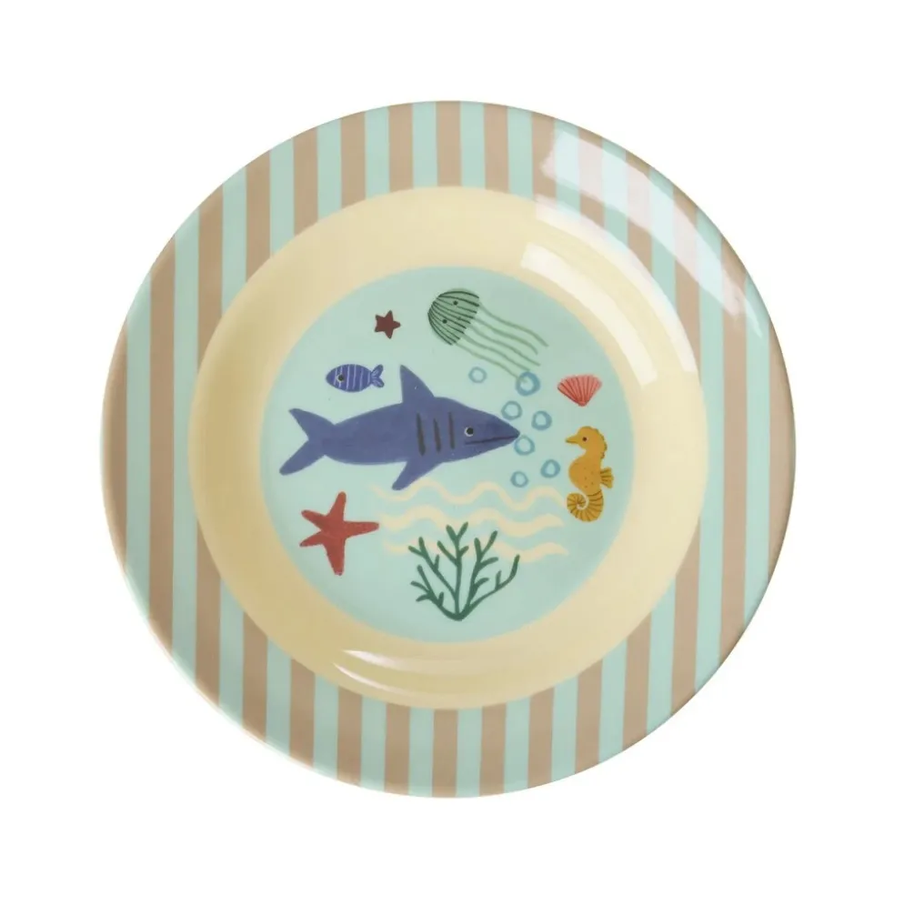 RICE Melamin Tiefer Teller Kinderschüssel Ocean Print