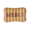 RICE Metall-Tablett Gestreift mit Merci-Schriftzug