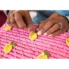 RICE Quadratischer Raffia Korb mit Zitronen-Stickerei