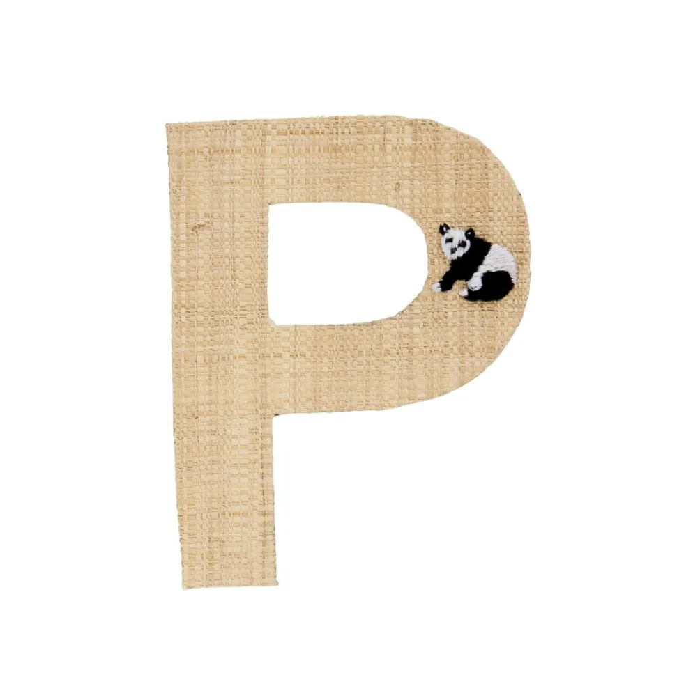 RICE Raffia Buchstaben Sticker