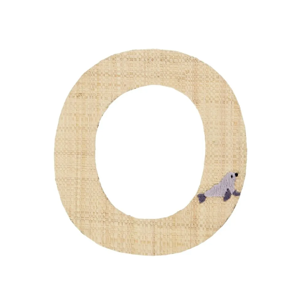 RICE Raffia Buchstaben Sticker