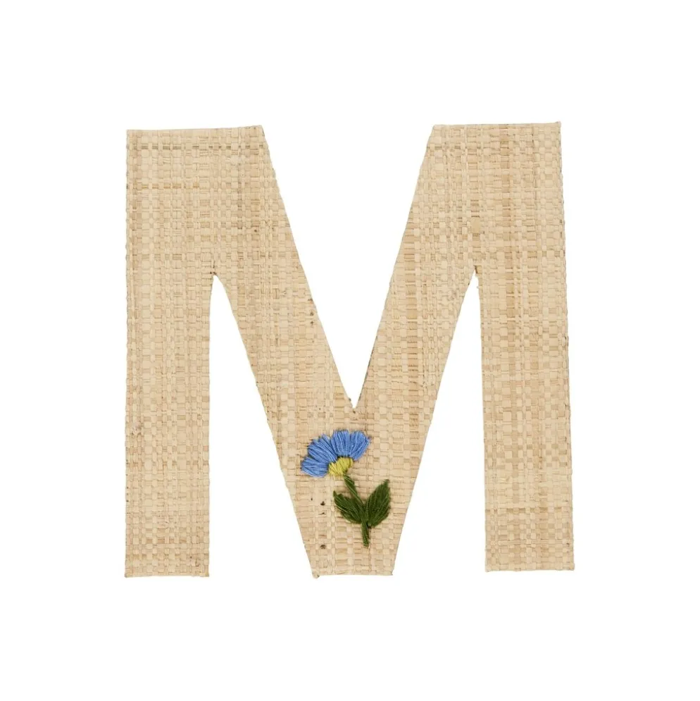 RICE Raffia Buchstaben Sticker