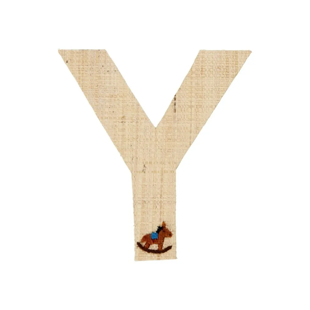 RICE Raffia Buchstaben Sticker