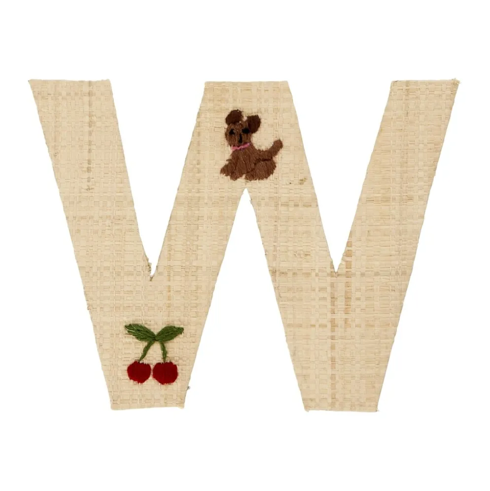 RICE Raffia Buchstaben Sticker