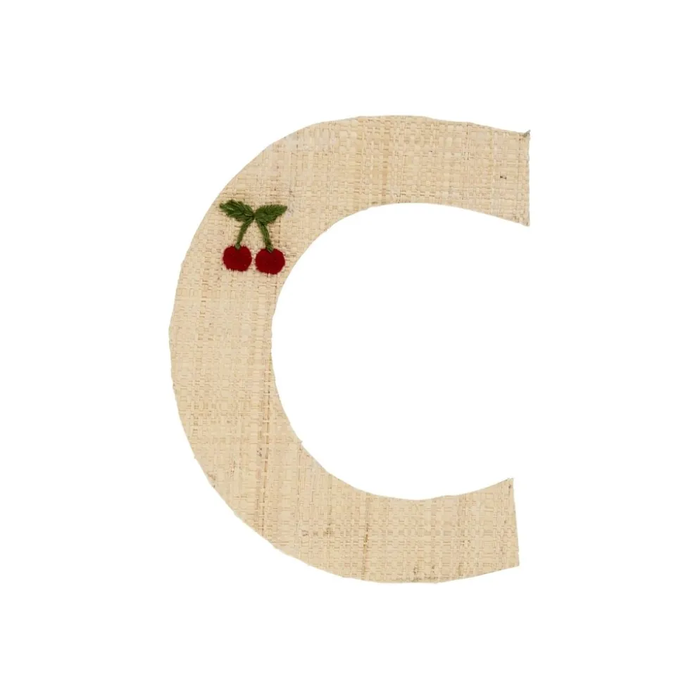 RICE Raffia Buchstaben Sticker