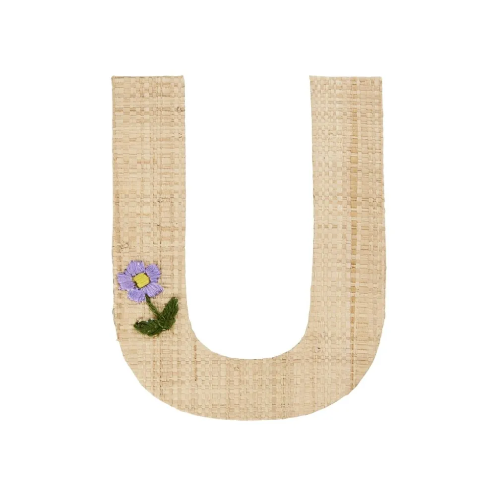 RICE Raffia Buchstaben Sticker