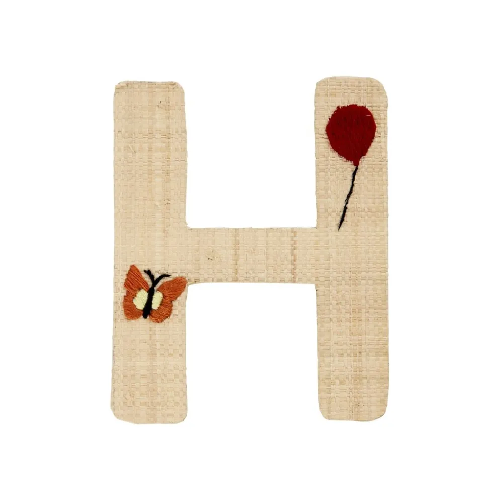 RICE Raffia Buchstaben Sticker