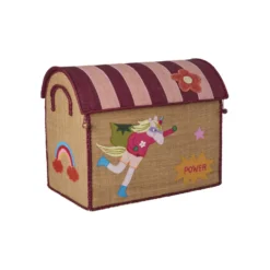 RICE Raffia Spielzeugkörbe Hero Pink – 3er-Set