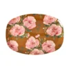 RICE Rechteckiger Melamin Teller Floral Fiesta Rose