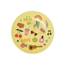 RICE Runder Melamin Kinderteller Unicorn Love