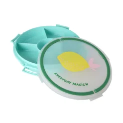 RICE Serviertablett mit Griffen in Mint mit Zitronen-Print