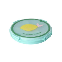 RICE Serviertablett mit Griffen in Mint mit Zitronen-Print