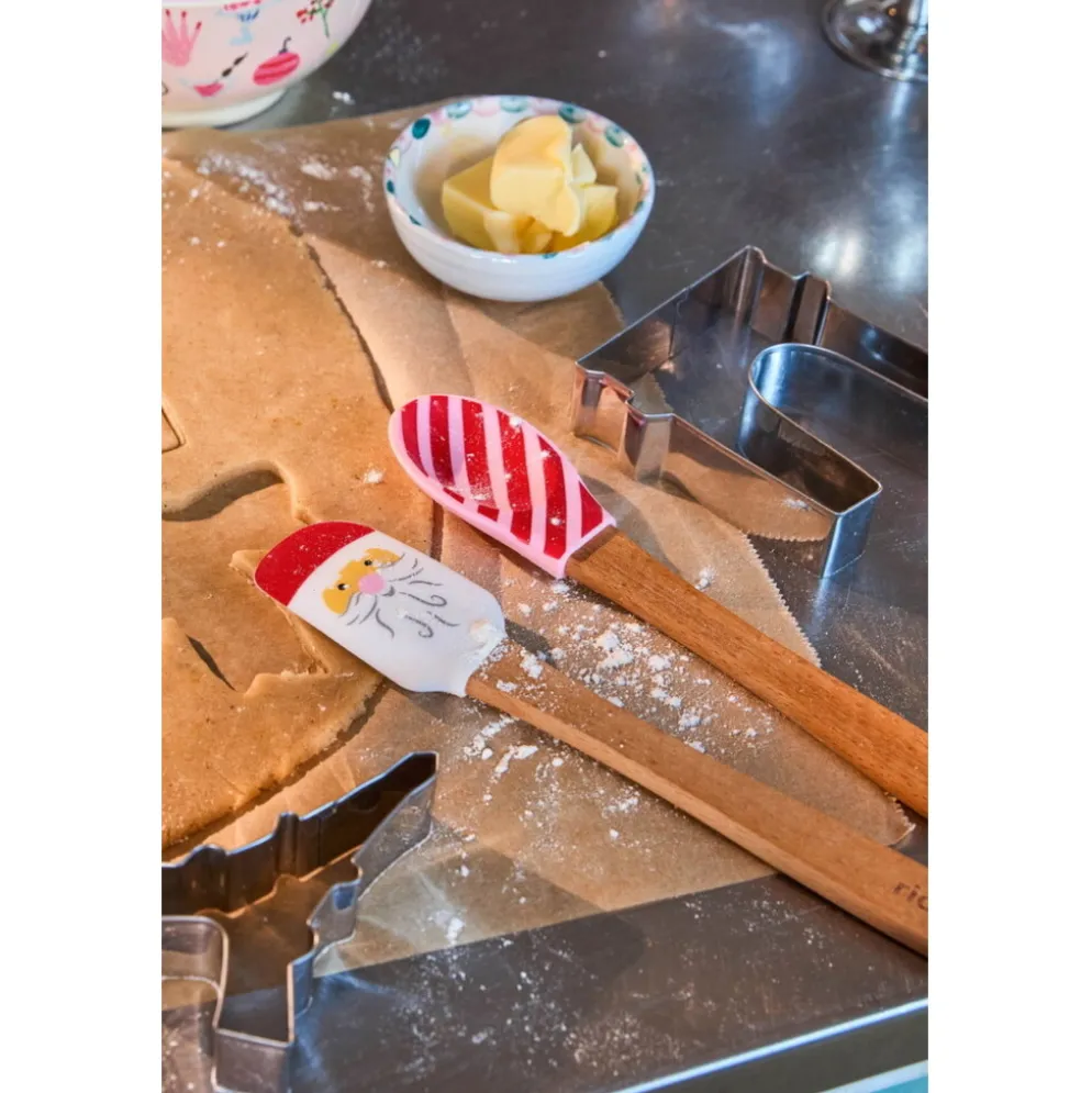 RICE Silikon-Teigschaber und Küchenzange im Weihnachtsdesign - 3er-Set