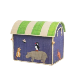 RICE Spielzeugkörbe Aufbewahrung Zootiere 3er Set
