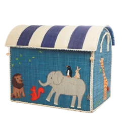 RICE Spielzeugkörbe Aufbewahrung Zootiere 3er Set