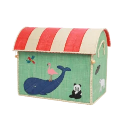 RICE Spielzeugkörbe Aufbewahrung Zootiere 3er Set
